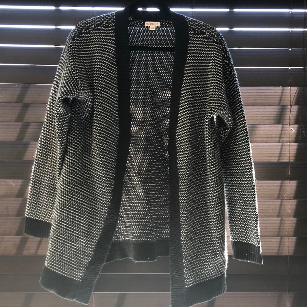 Merona Black & White Long Sweater